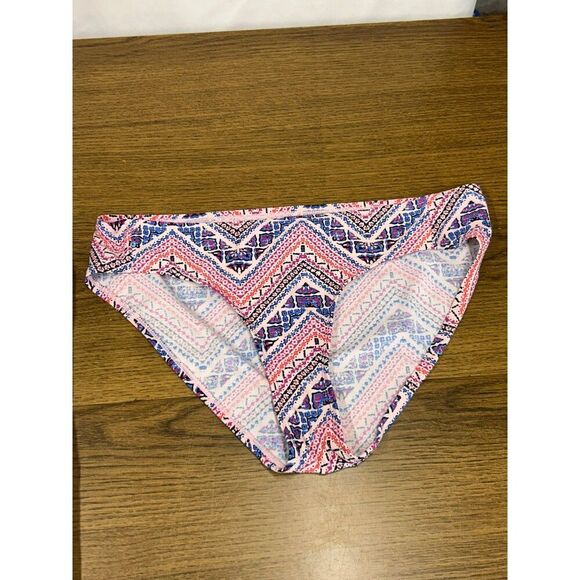M Beach Bump By Motherhood Maternity Pink & Blue Chevron Tankini Swimsuit - Picture 4 of 9